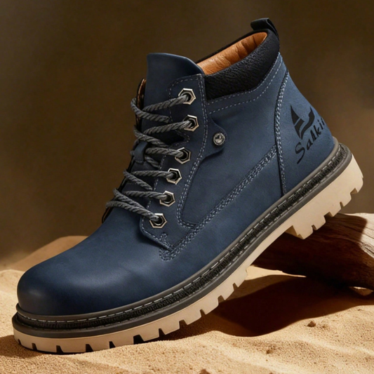 Classic Designer Handmade Men's Boots – Waterproof, Arch Support, Pressure Relief, Spacious Toe Box Outdoor Shoes