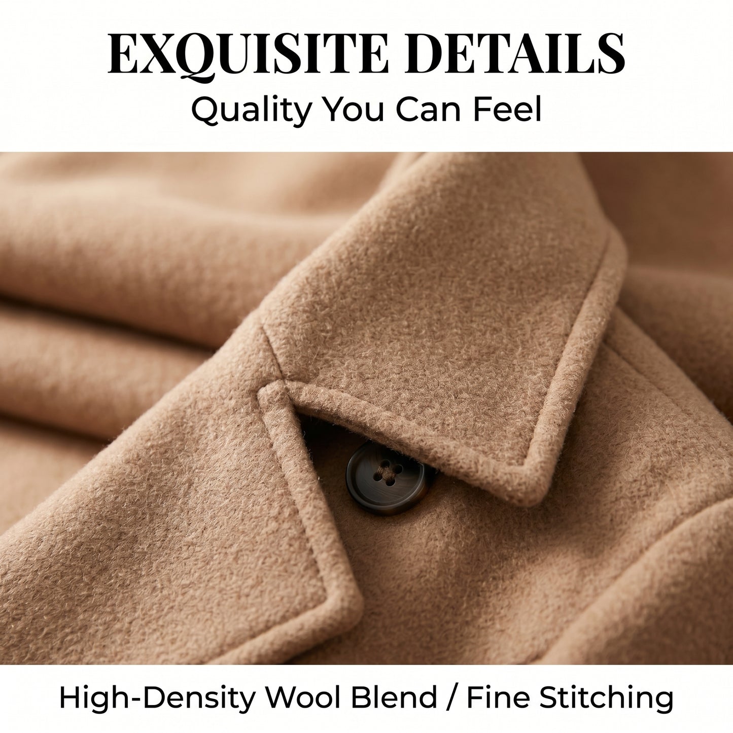 Women's Mid-Length Wool Blend Solid Color Coat